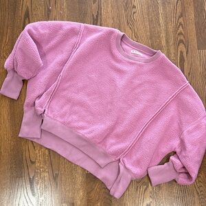 Free People We The Free Camden fuzzy Pink Sweatshirt